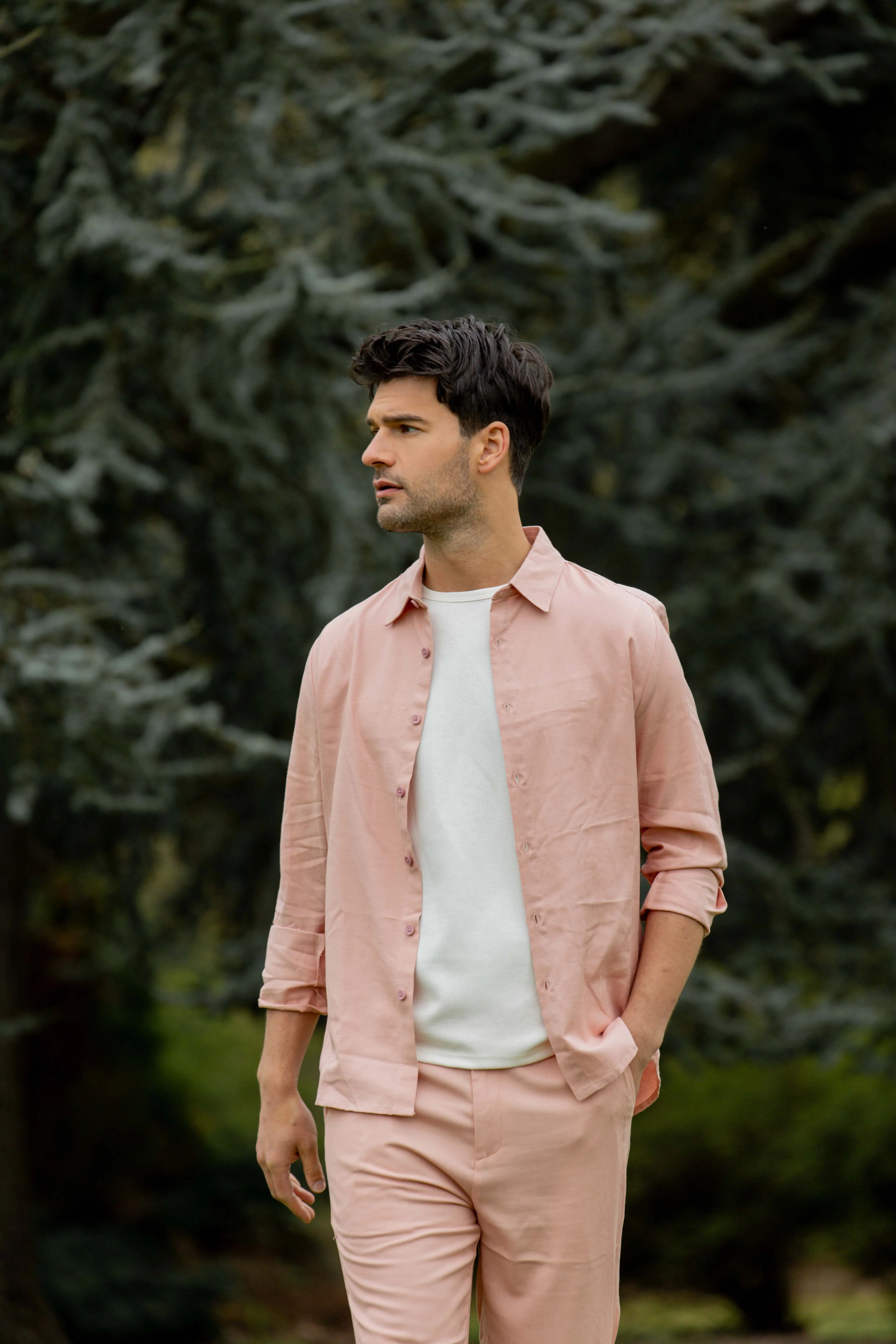 Chemise unie manches longues