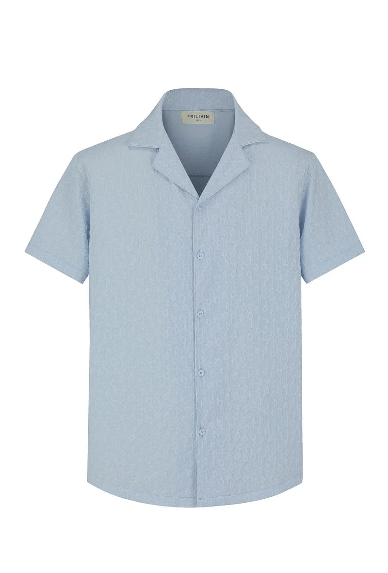 Chemise unie manches courtes à motifs géométriques - Image 10