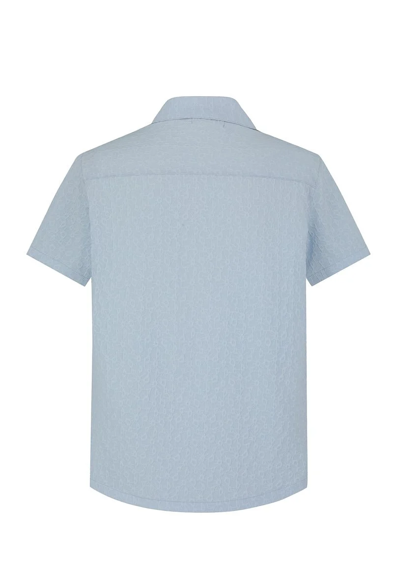 Chemise unie manches courtes à motifs géométriques - Image 11