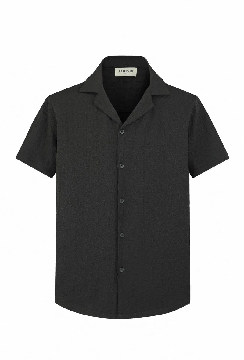 Chemise unie manches courtes à motifs géométriques - Image 12