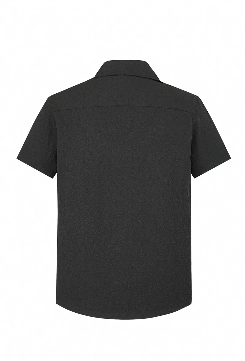 Chemise unie manches courtes à motifs géométriques - Image 13