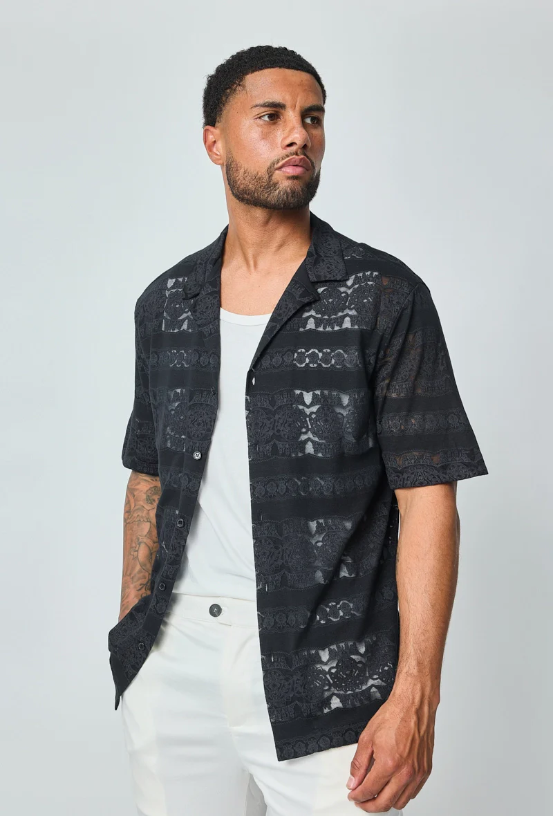 Chemise unie manches courtes à motifs - Image 10