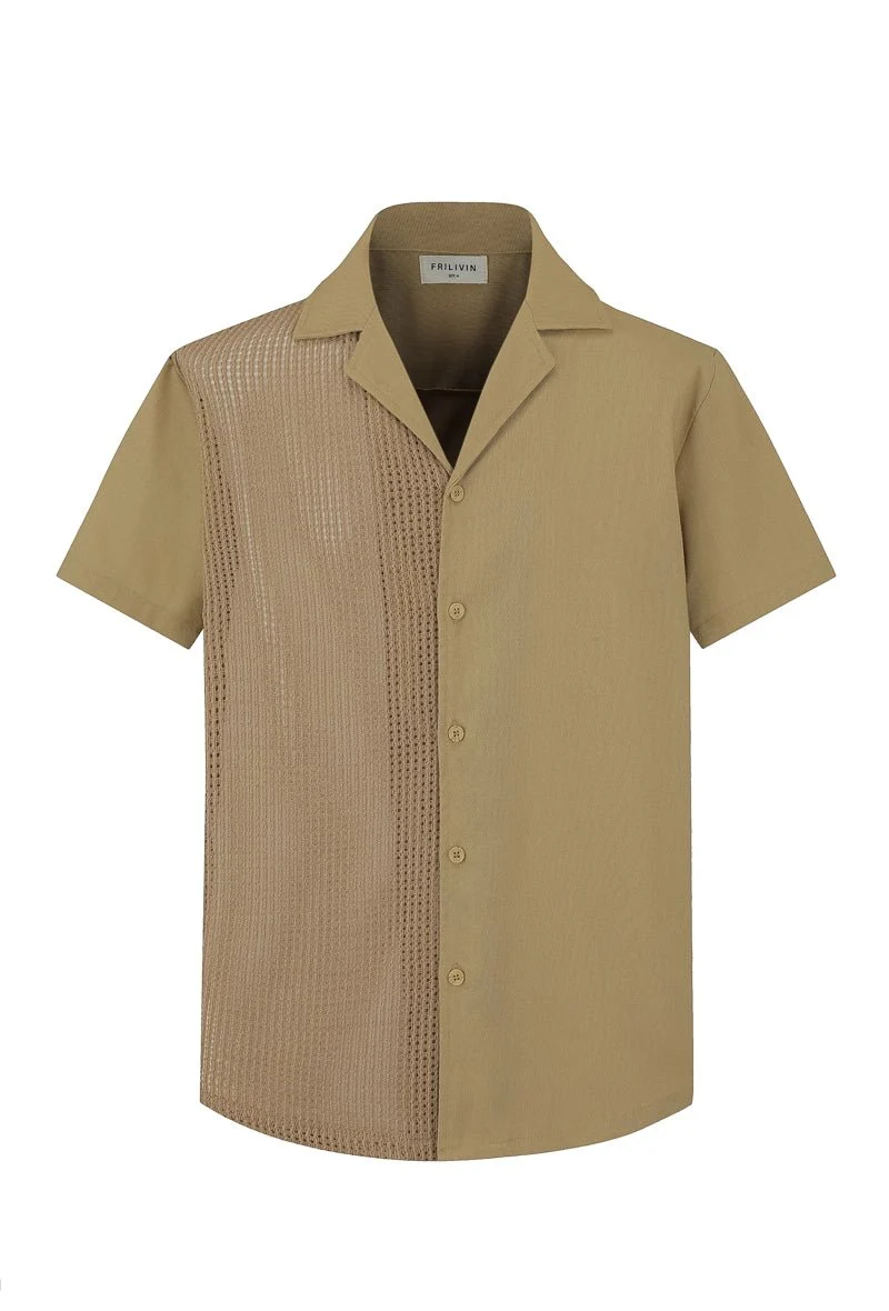 Chemise unie manches courtes bi-matiere