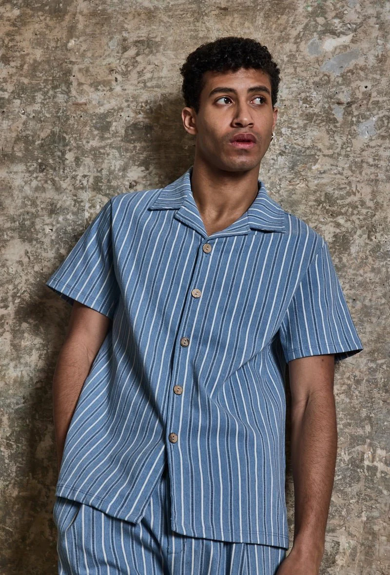 Ensemble à rayures chemise manches courtes pantalon - Image 11