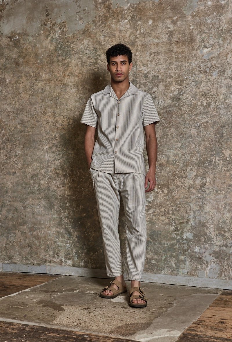 Ensemble à rayures chemise manches courtes pantalon - Image 13