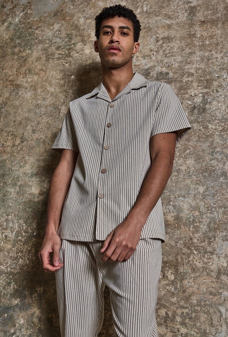 Ensemble à rayures chemise manches courtes pantalon - Image 15