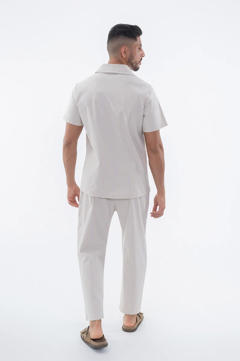 Ensemble à rayures chemise manches courtes pantalon - Image 23