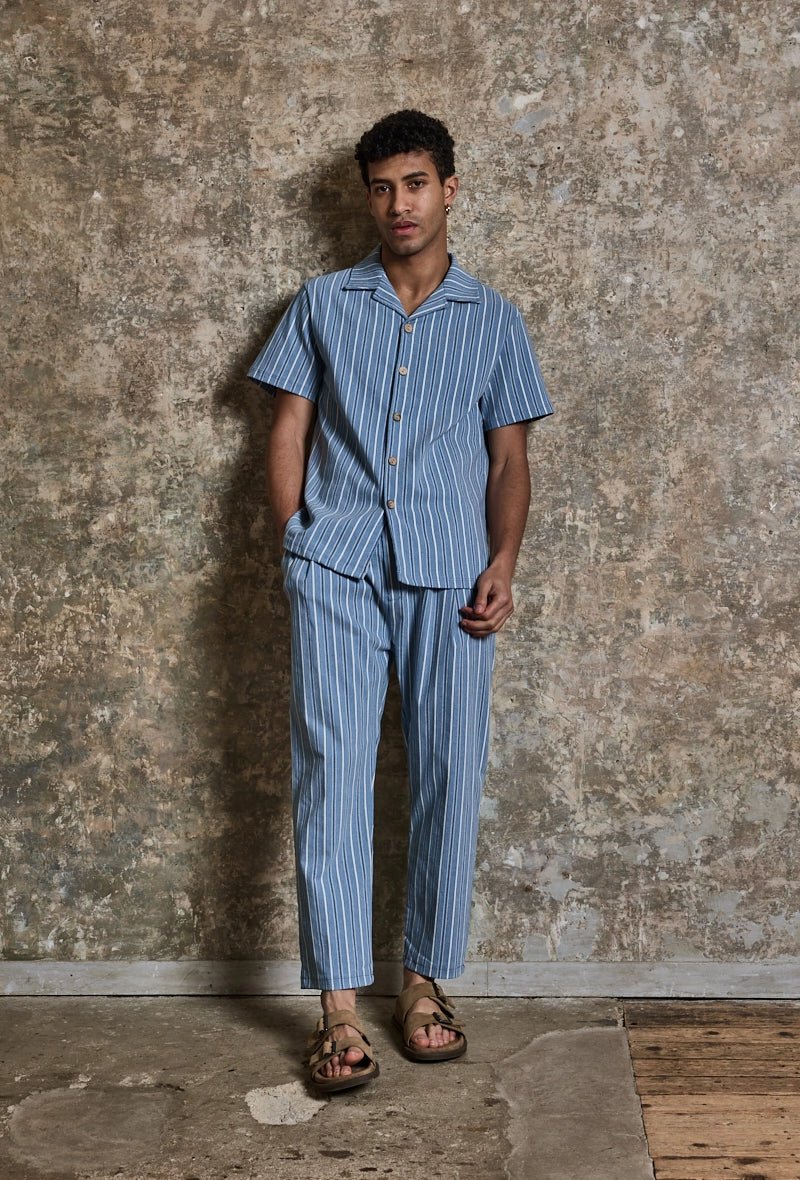 Ensemble à rayures chemise manches courtes pantalon - Image 6