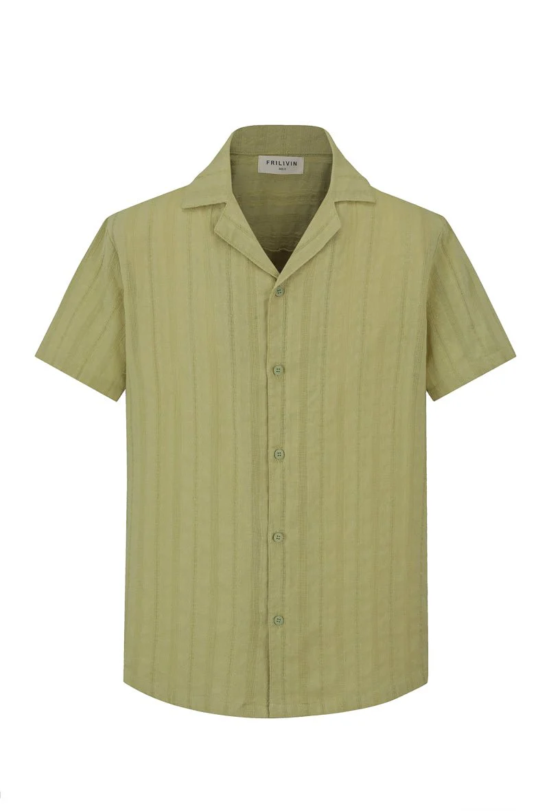 Ensemble à rayures chemise manches courtes short - Image 10