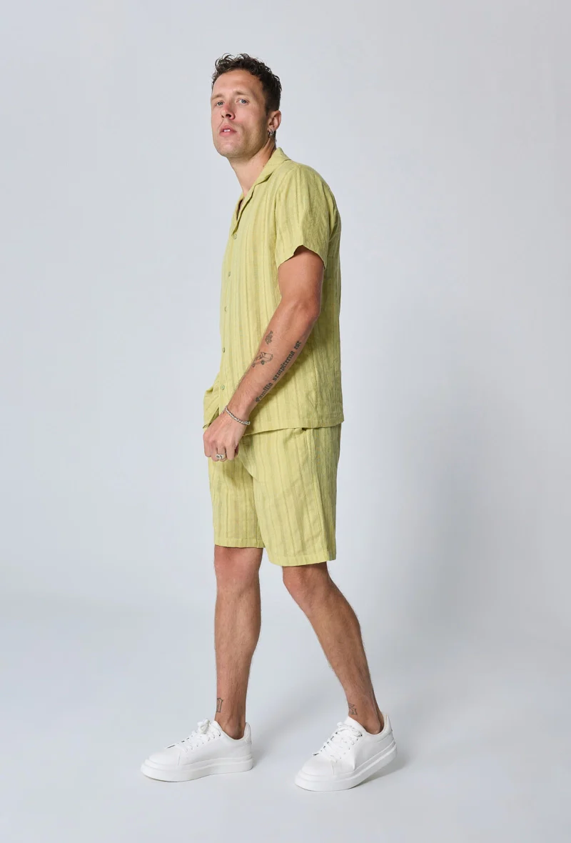 Ensemble à rayures chemise manches courtes short - Image 15