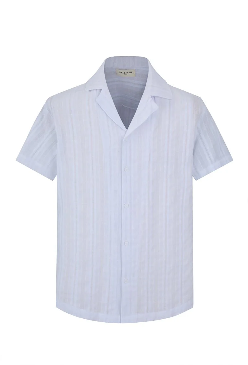 Ensemble à rayures chemise manches courtes short - Image 21