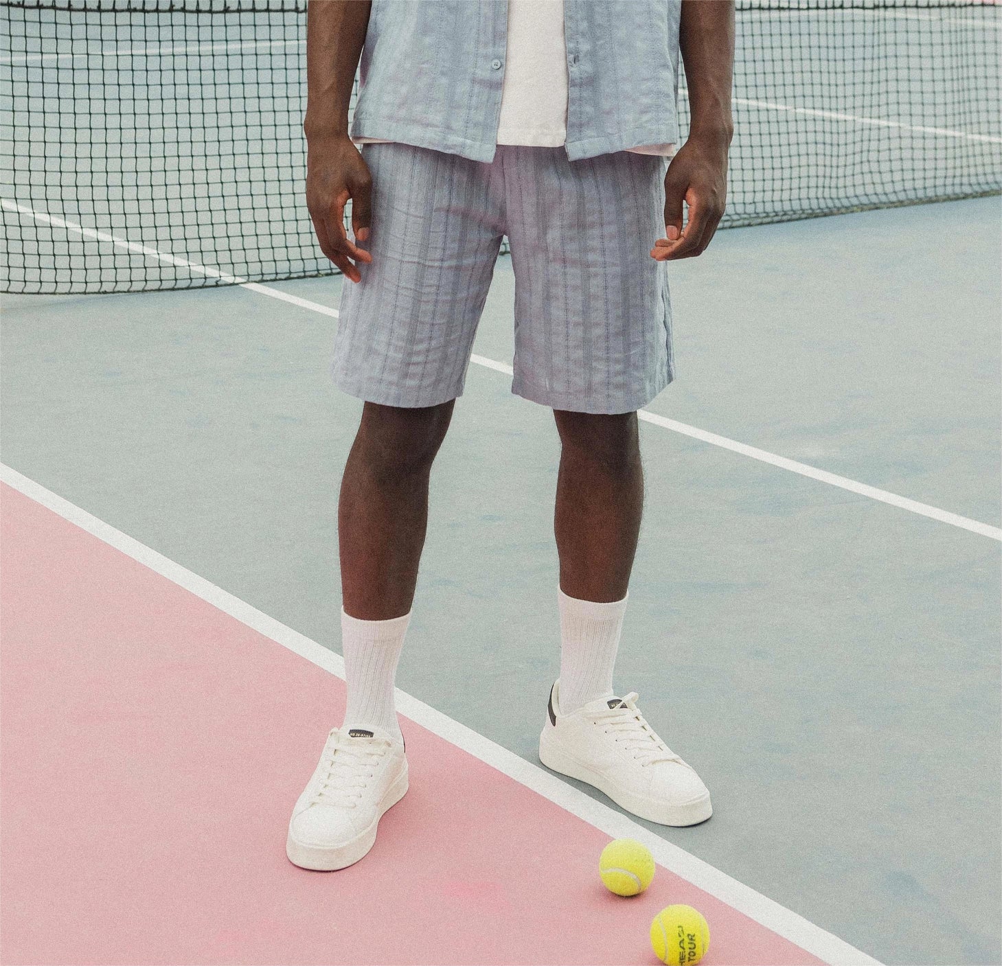 Ensemble à rayures chemise manches courtes short - Image 3