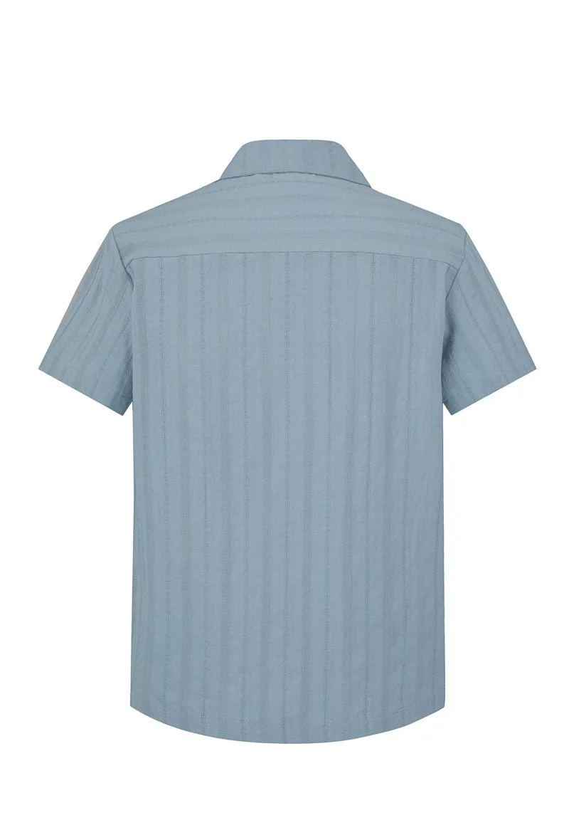 Ensemble à rayures chemise manches courtes short - Image 6