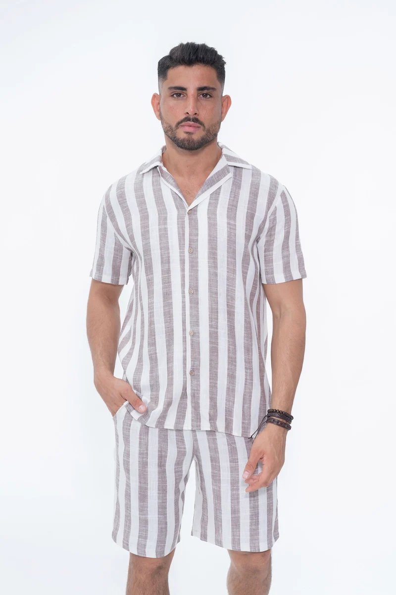 Ensemble chemise et short à rayures - Image 4
