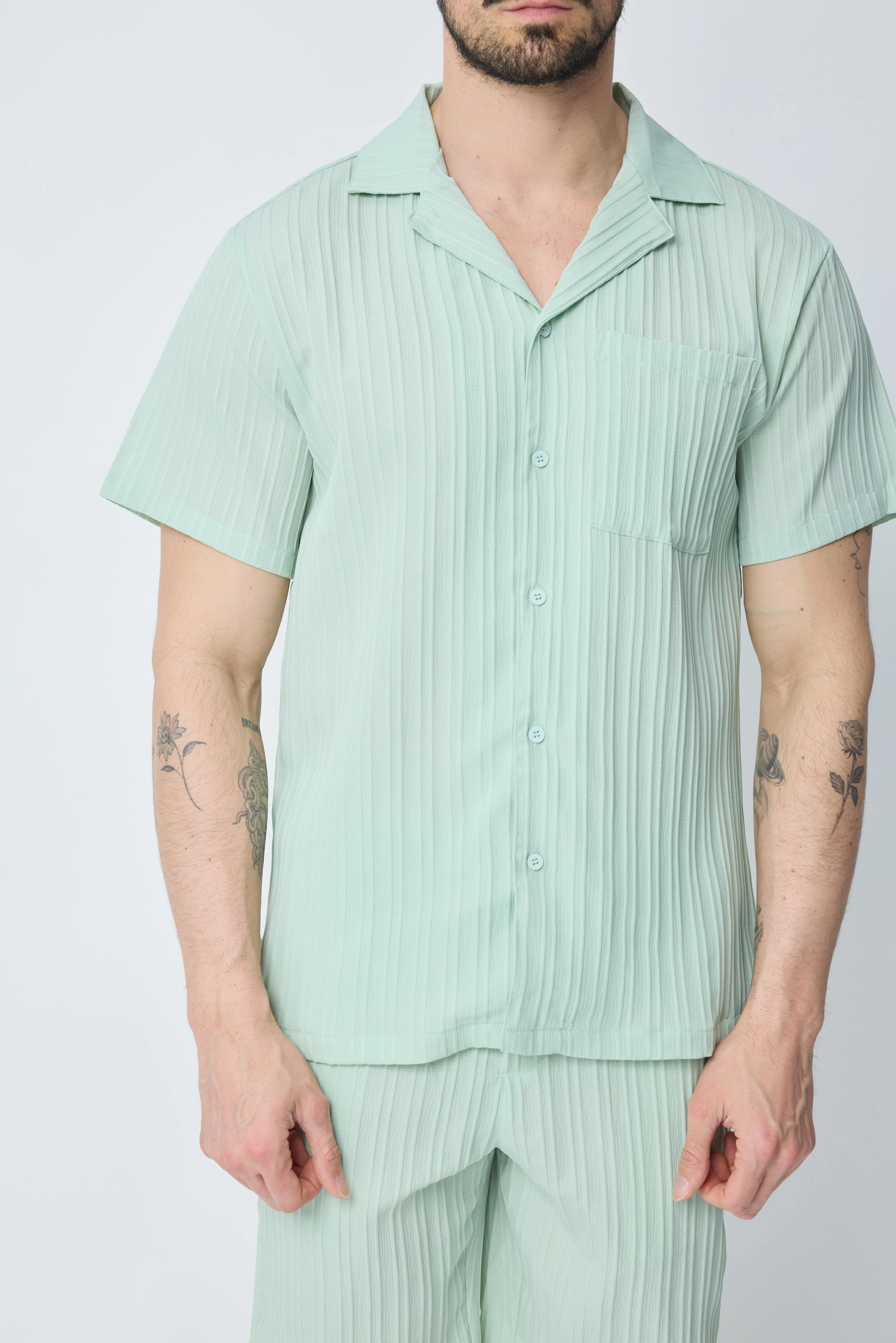 Ensemble chemise et short unis - Image 8