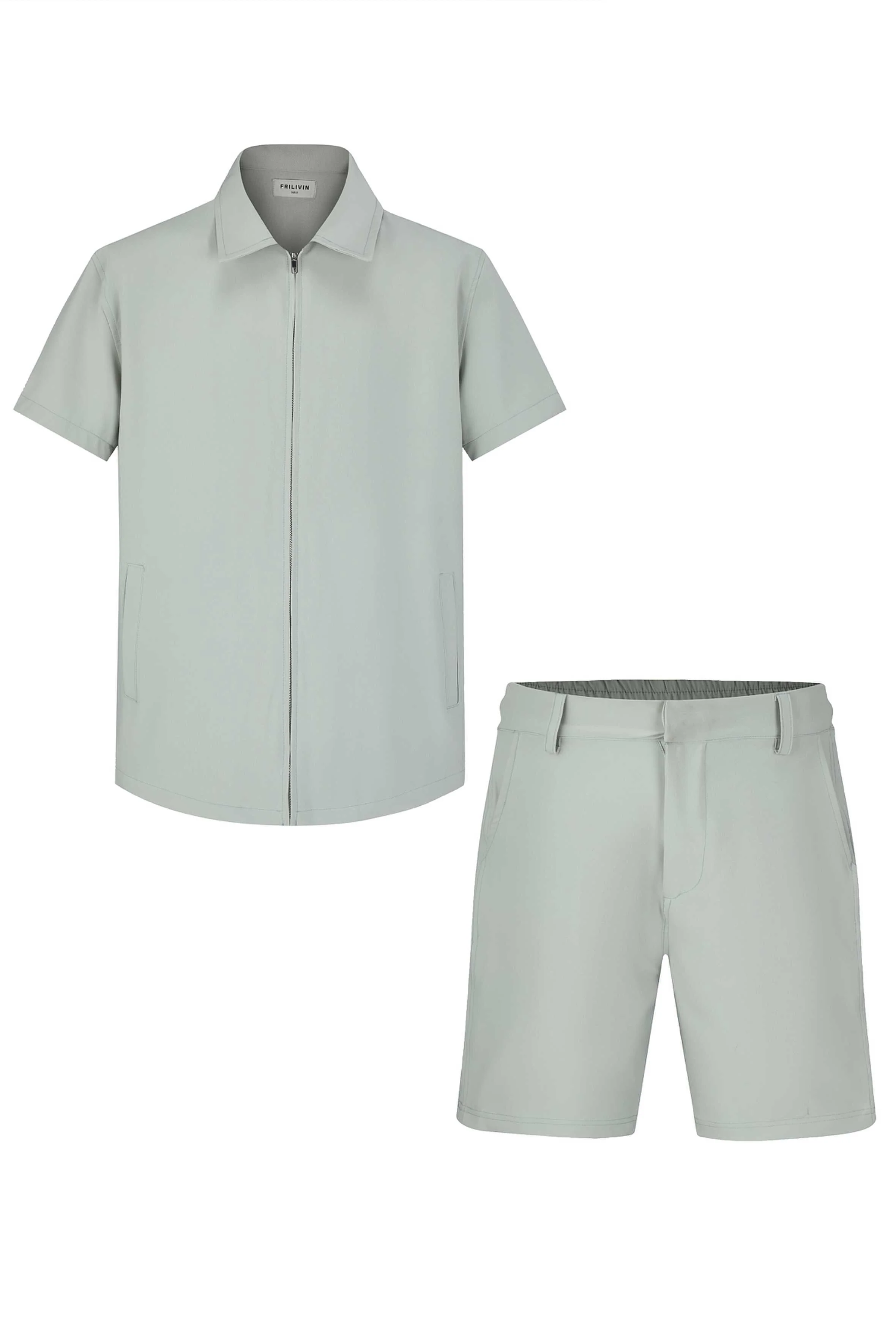 Ensemble chemise et shorts zippé moderne - Image 16