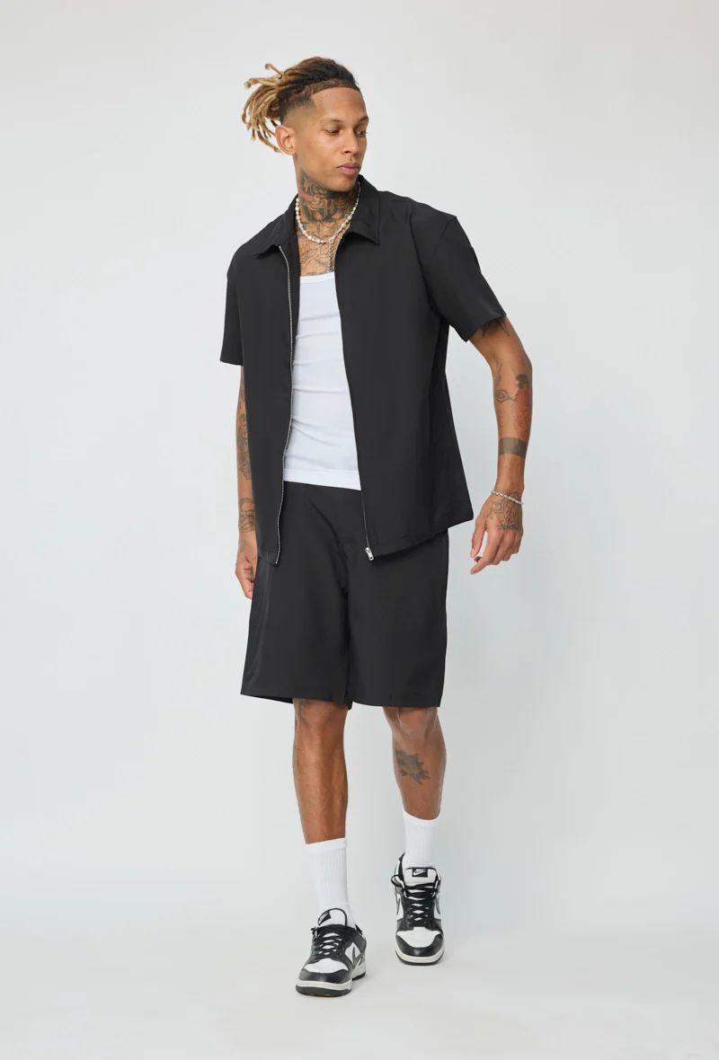 Ensemble chemise et shorts zippé moderne - Image 21
