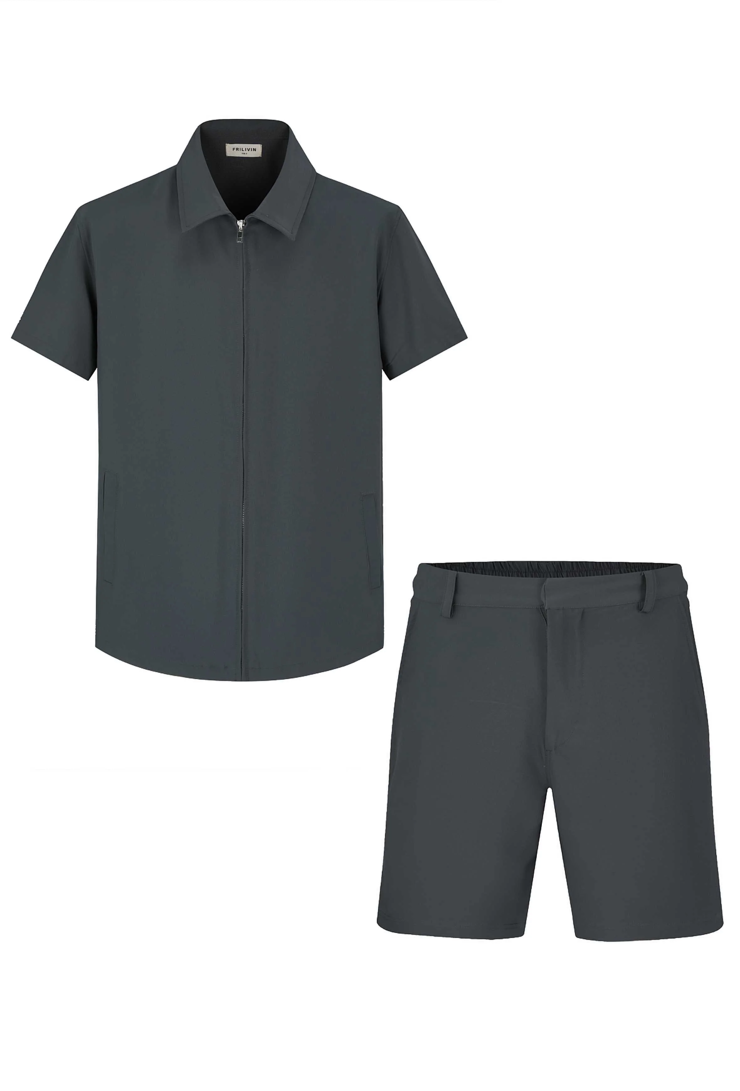 Ensemble chemise et shorts zippé moderne - Image 33