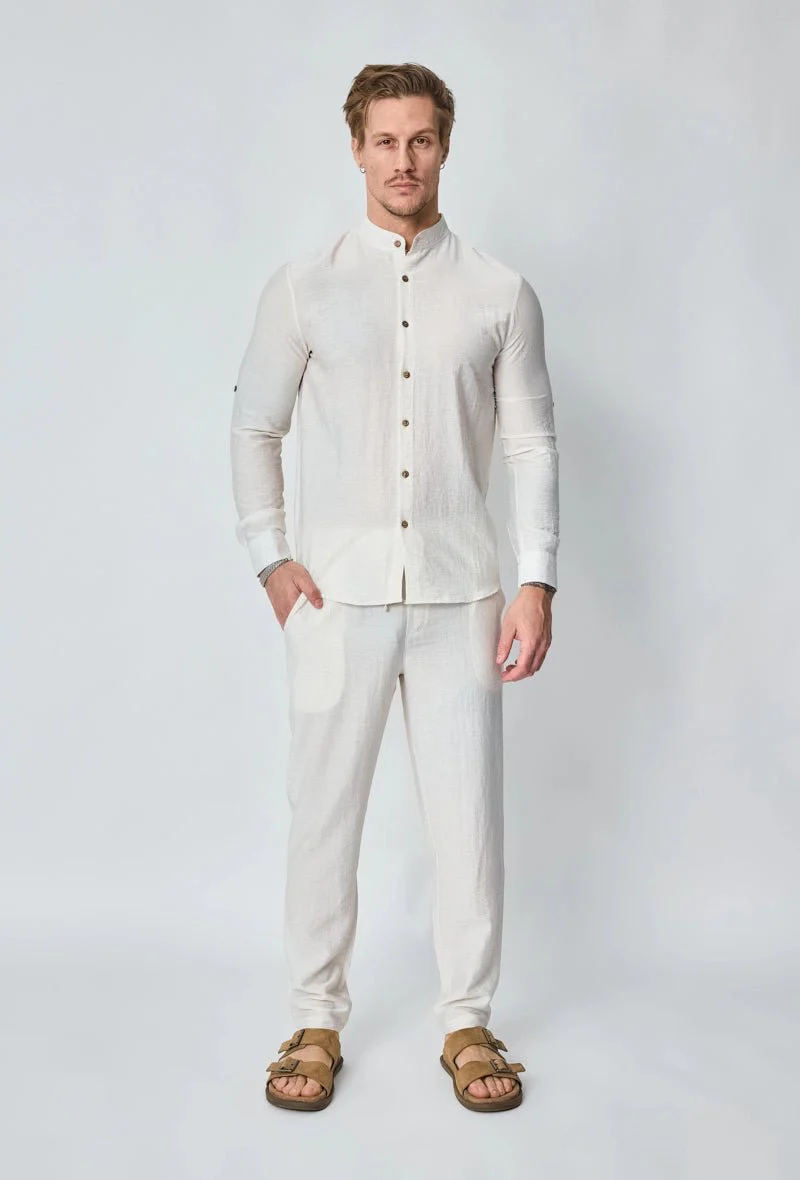 Ensemble chemise pantalon uni fin