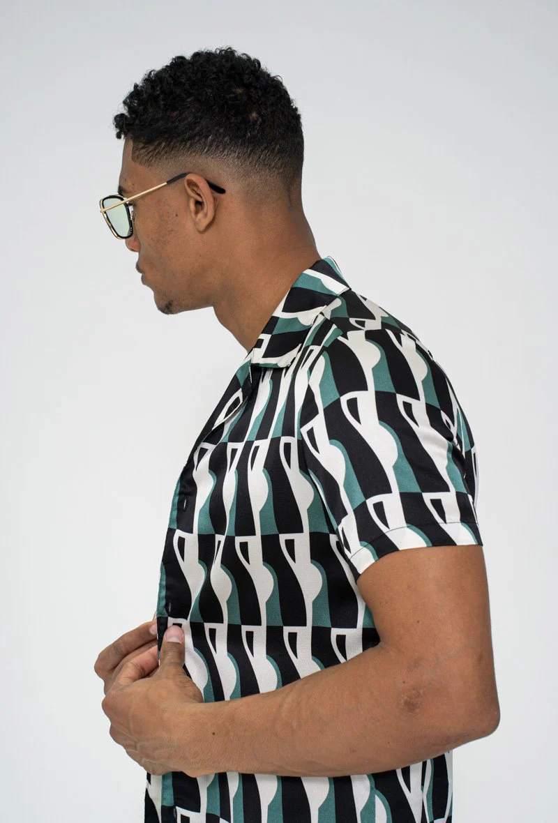 Ensemble chemise short à motifs abstrait - Image 10