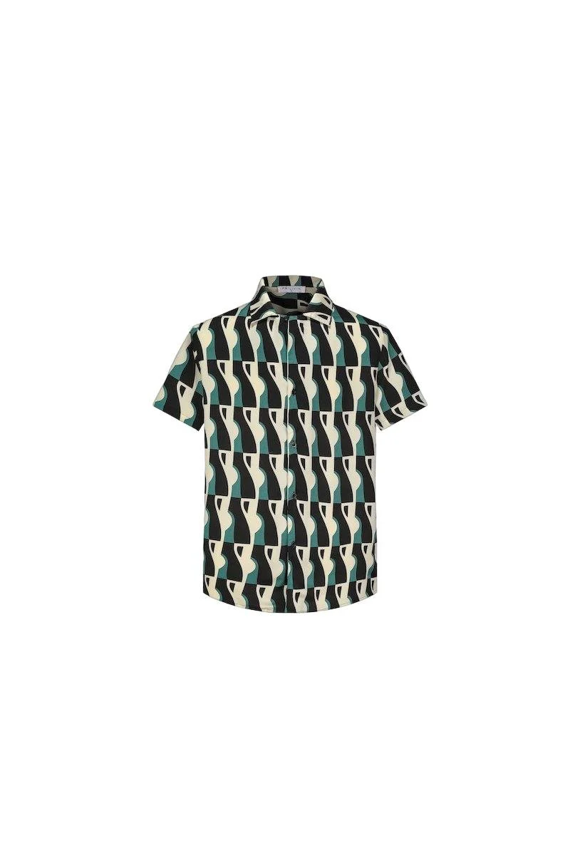 Ensemble chemise short à motifs abstrait - Image 13