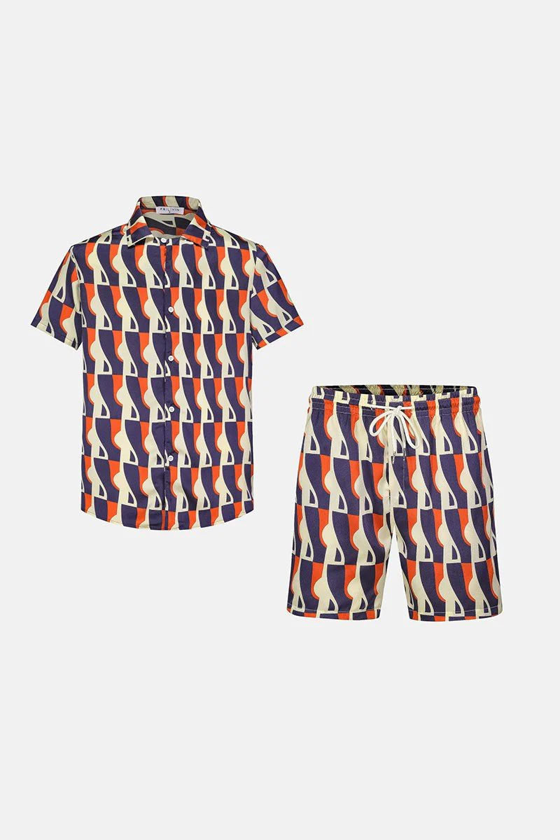 Ensemble chemise short à motifs abstrait - Image 17