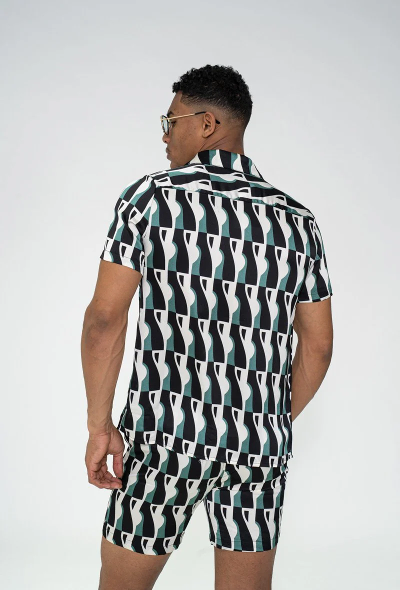 Ensemble chemise short à motifs abstrait - Image 8