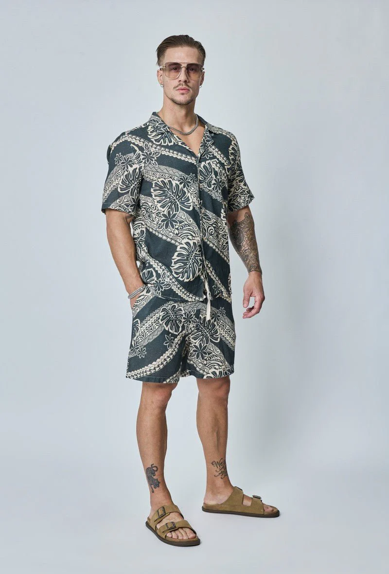 Ensemble chemise short à rayure lin - Image 3