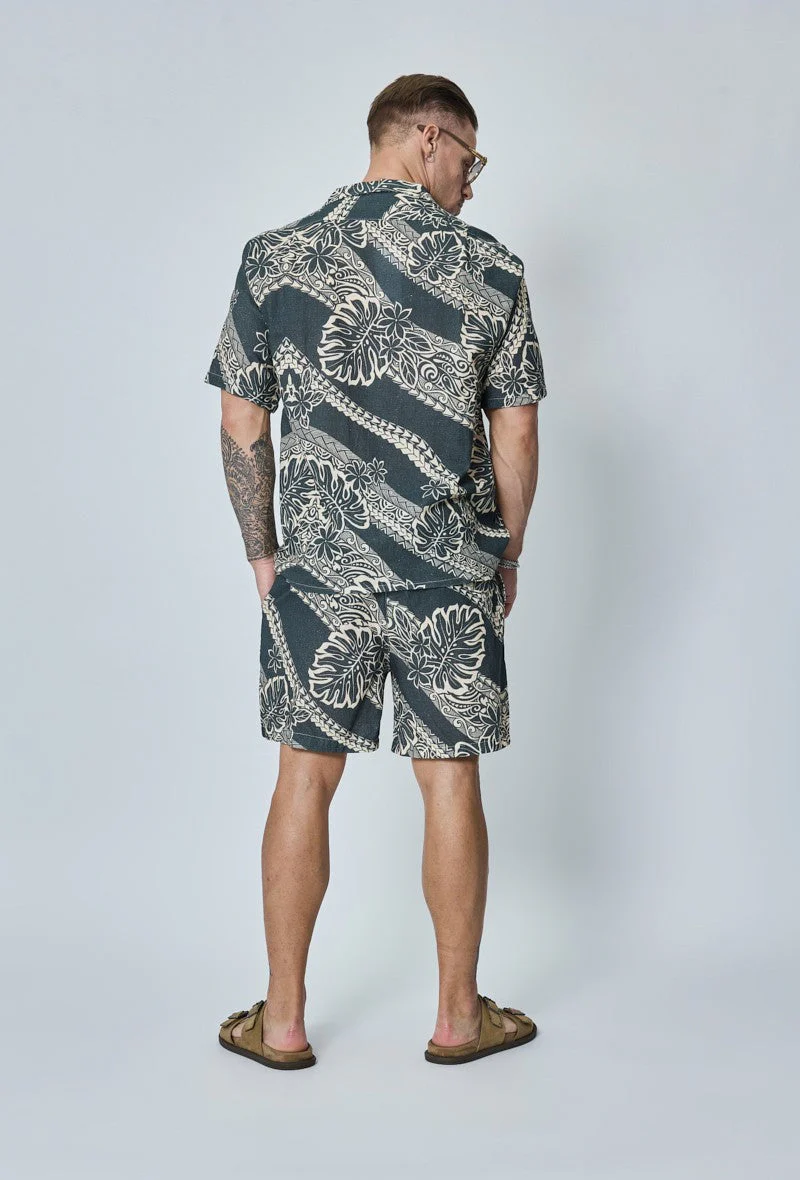 Ensemble chemise short à rayure lin - Image 4