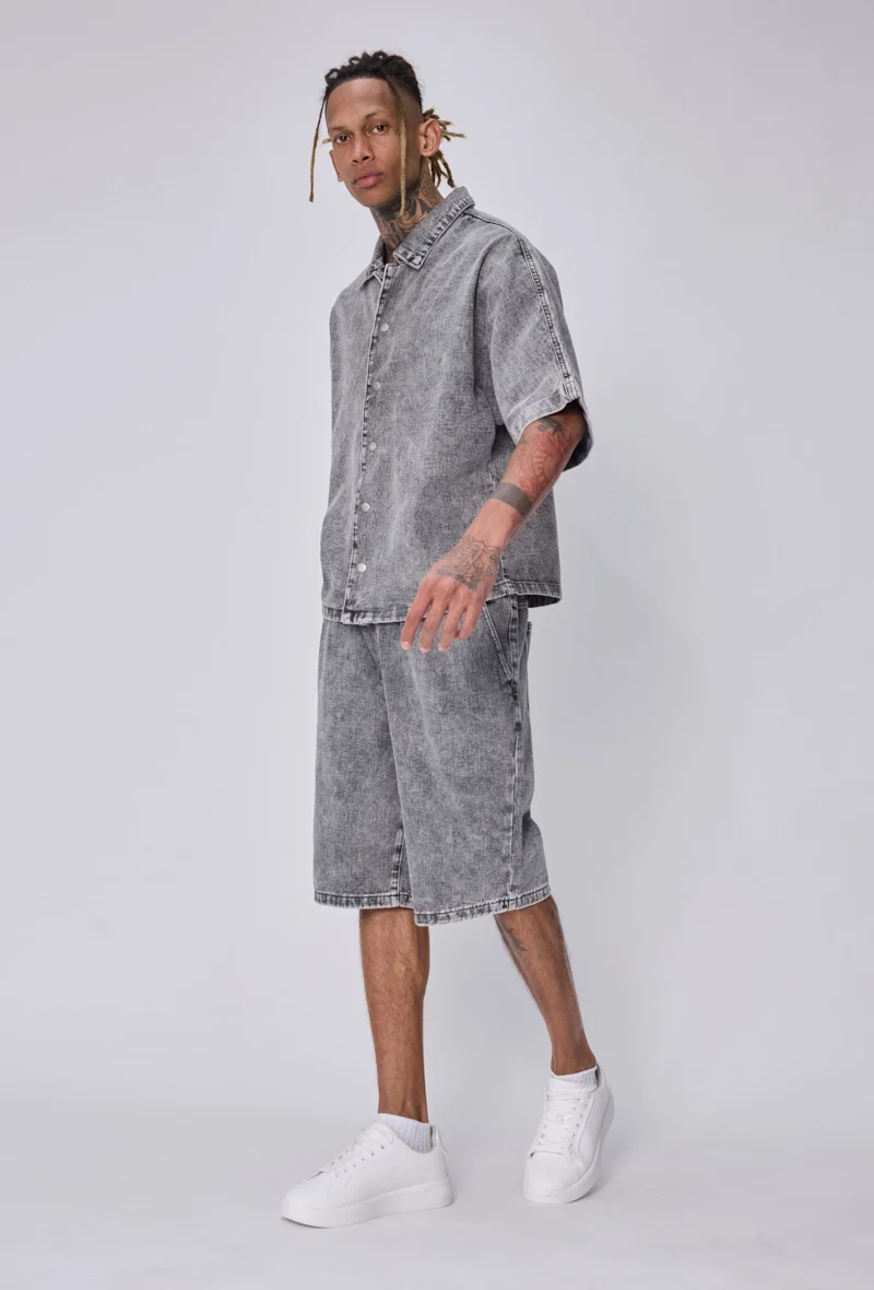Ensemble chemise short en jean confort et style décontracté - Image 14