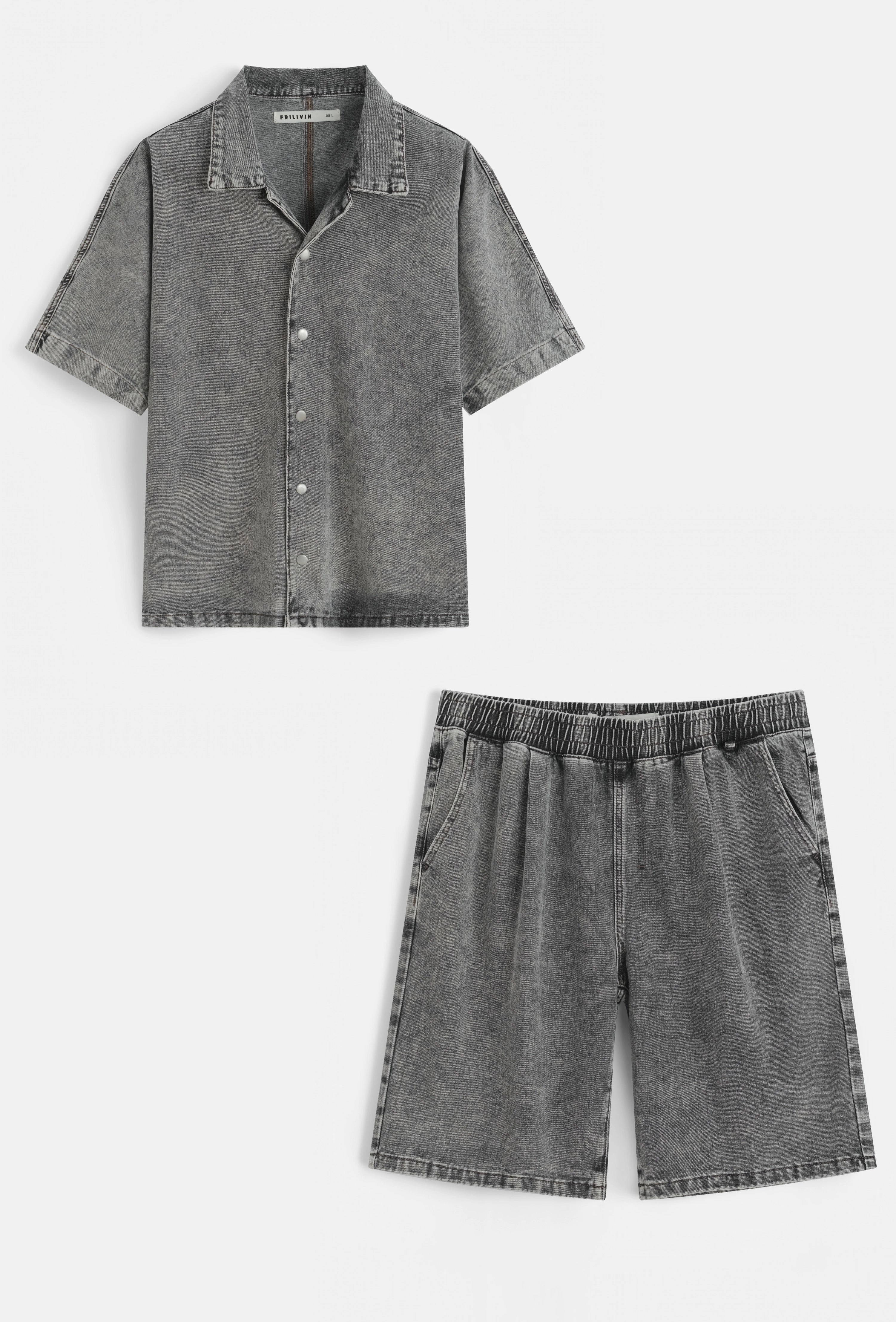 Ensemble chemise short en jean confort et style décontracté - Image 18