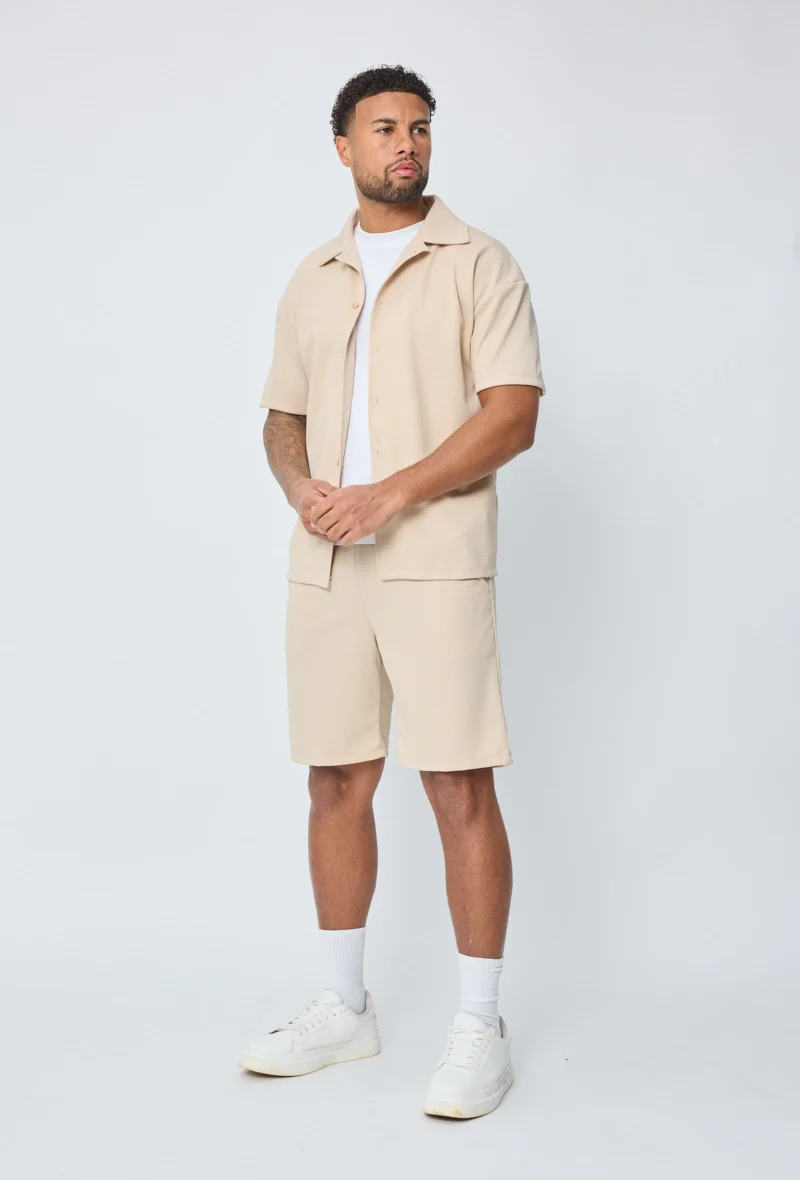 Ensemble chemise short uni gaufré - Image 19