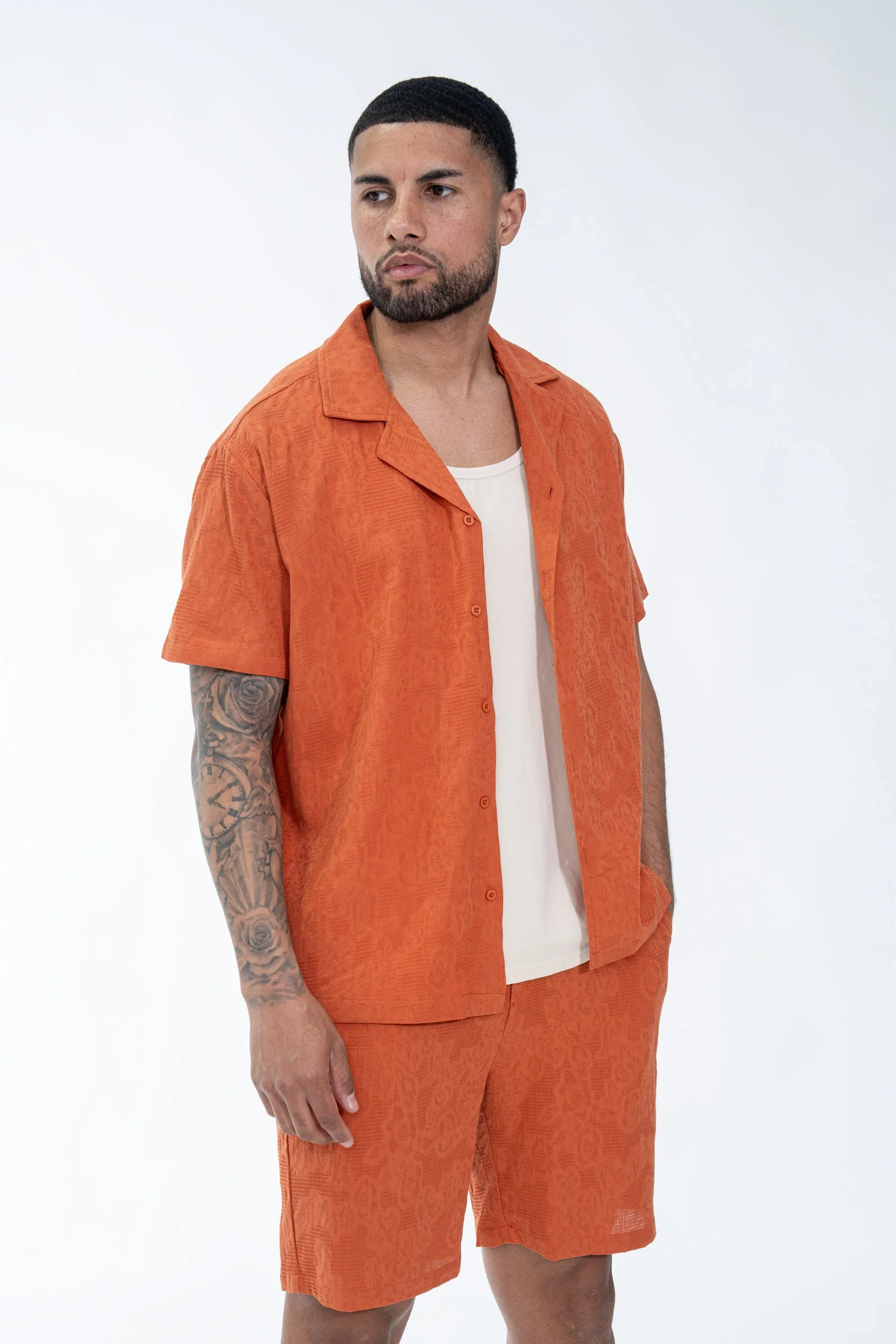 Ensemble chemise short uni décontracté - Image 3