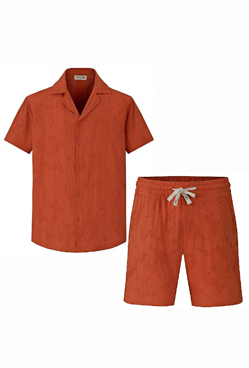 Ensemble chemise short uni décontracté - Image 7