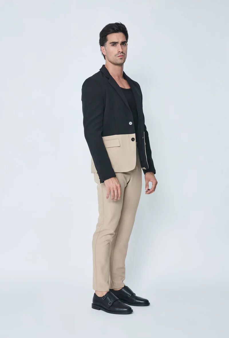 Ensemble de costume classic veste et pantalon bi couleur - Image 10