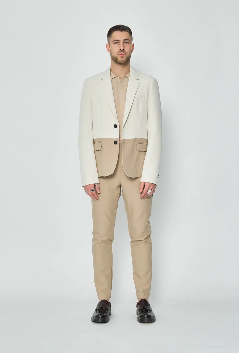 Ensemble de costume classic veste et pantalon bi couleur - Image 20