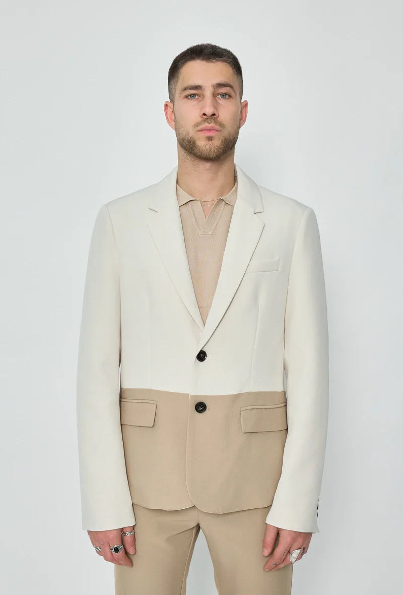 Ensemble de costume classic veste et pantalon bi couleur - Image 21