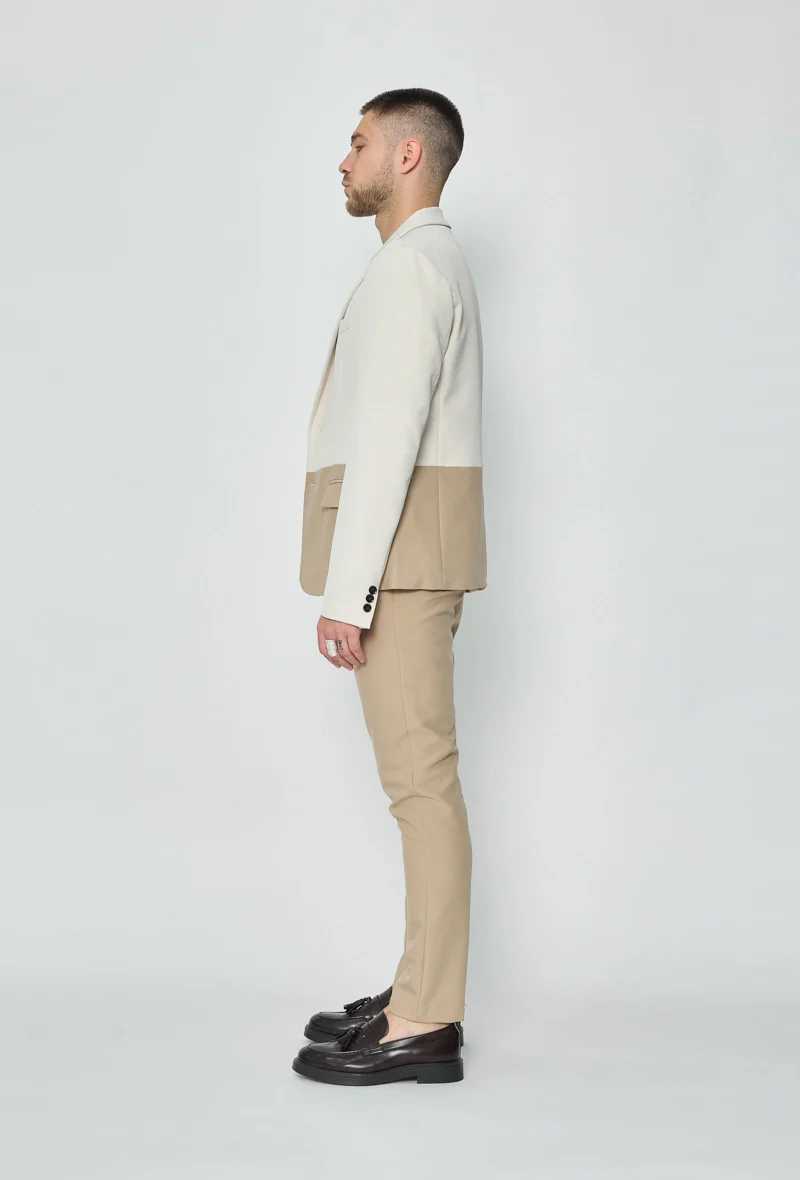 Ensemble de costume classic veste et pantalon bi couleur - Image 24