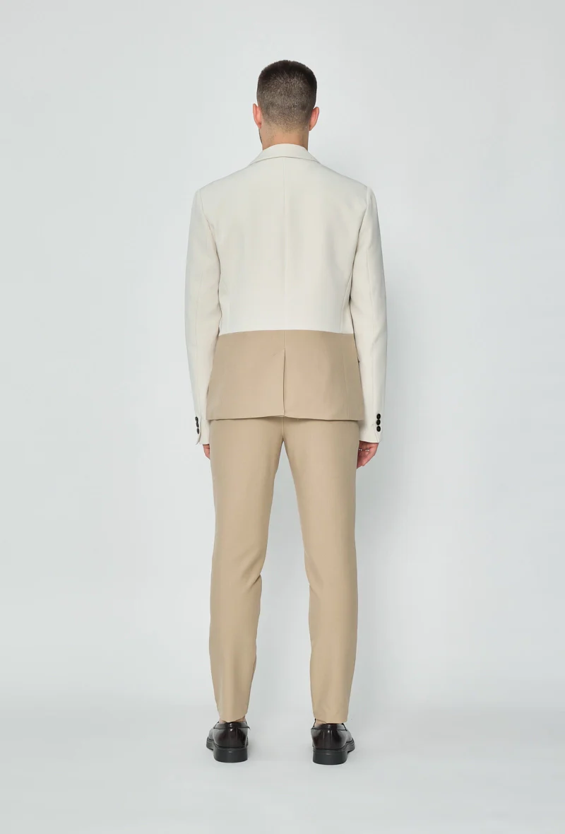 Ensemble de costume classic veste et pantalon bi couleur - Image 25