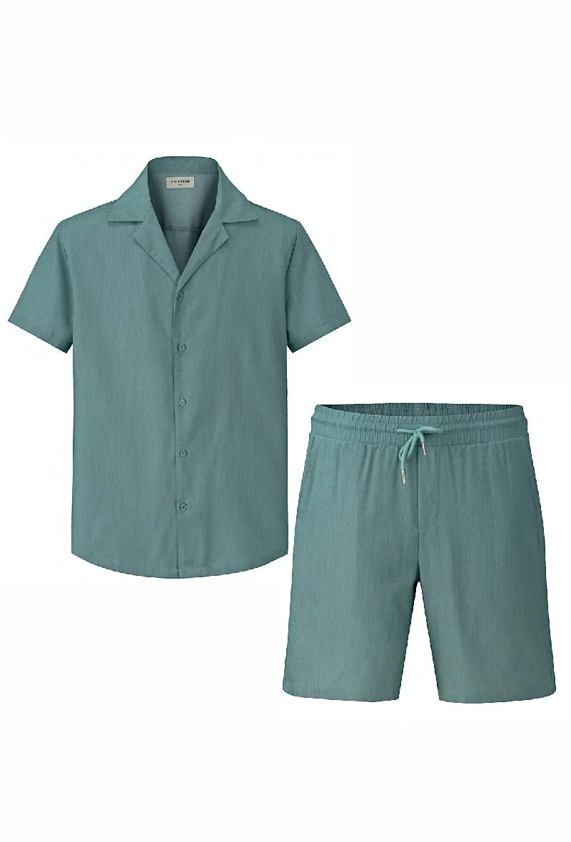 Ensemble décontracté uni chemise short - Image 6