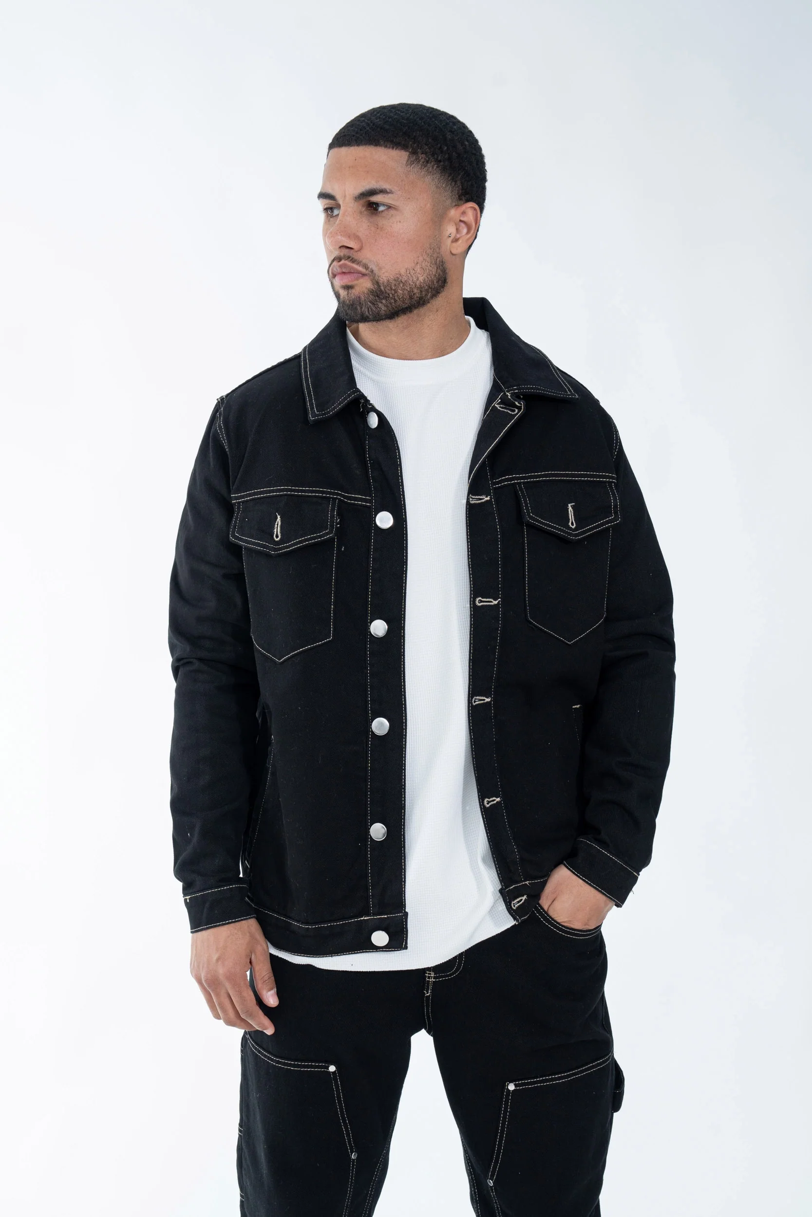Ensemble denim noir délavé - Image 5
