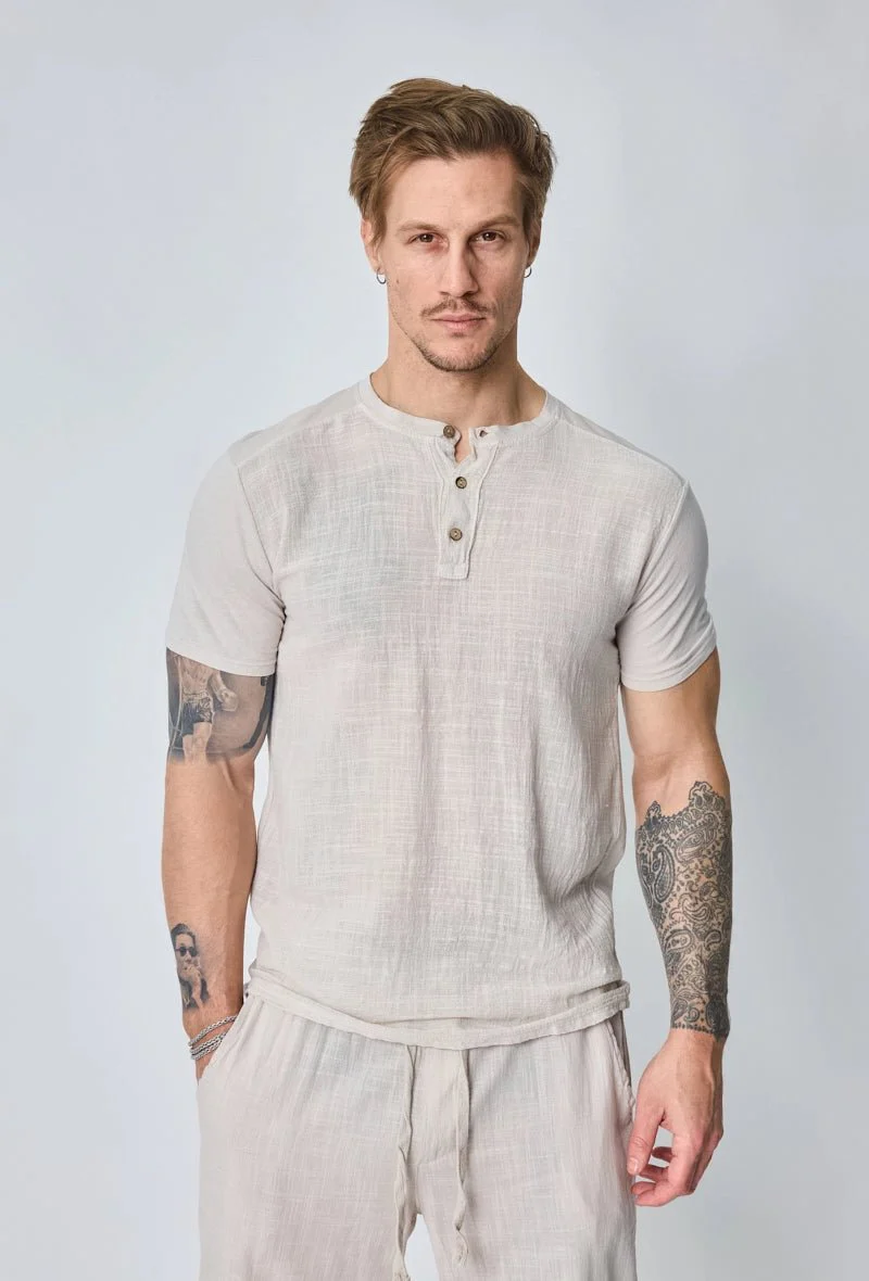 Ensemble polo pantalon uni effet lin - Image 16