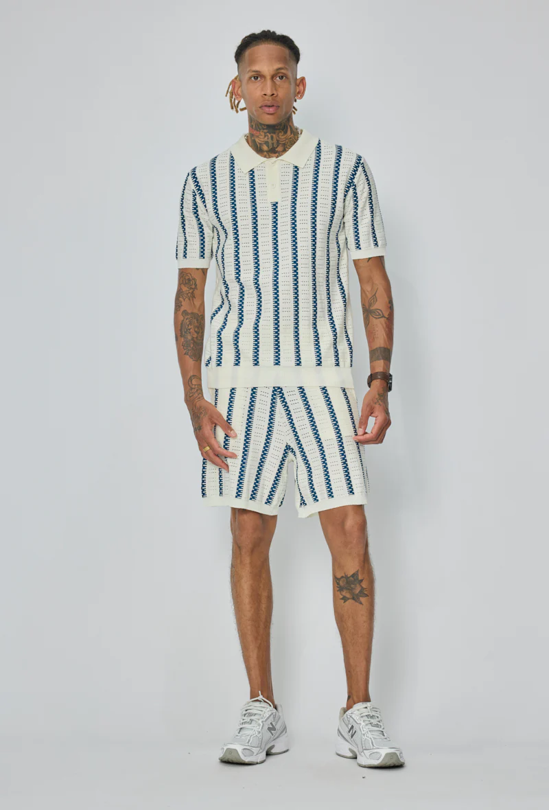 Ensemble polo short tricoté