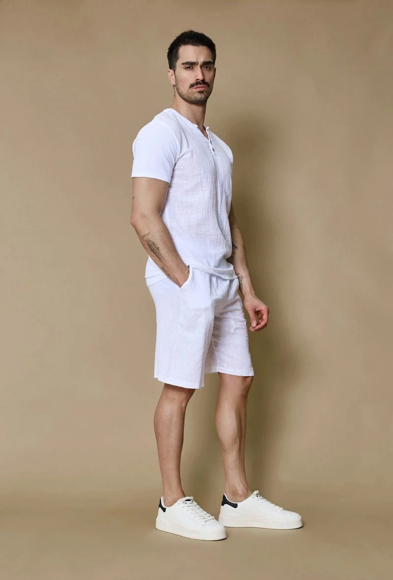 Ensemble polo short uni effet lin - Image 15