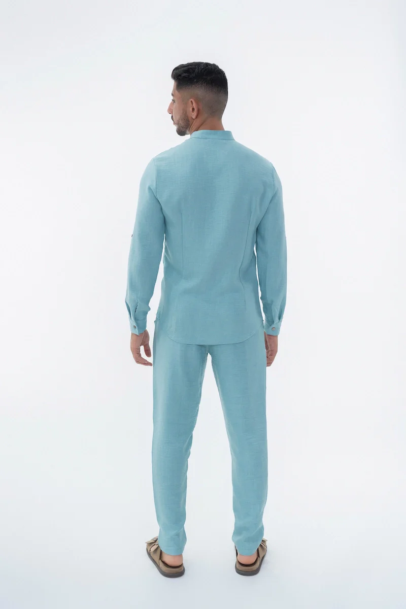 Ensemble uni chemise manches courtes pantalon - Image 6