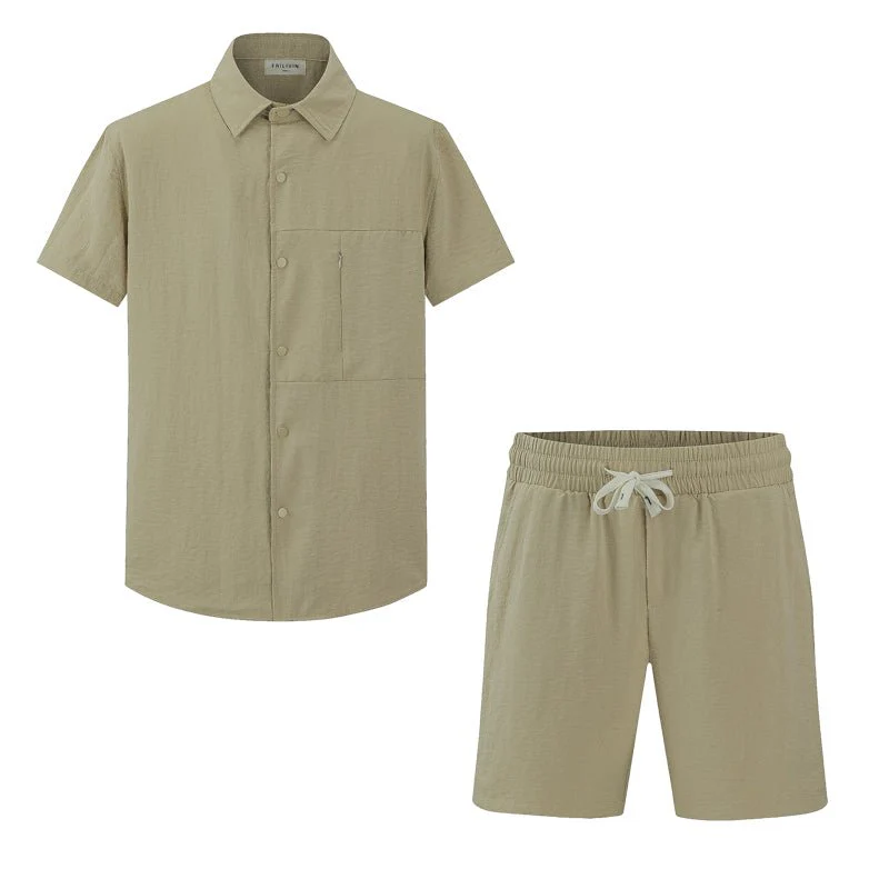 Ensemble uni chemise manches courtes short - Image 13