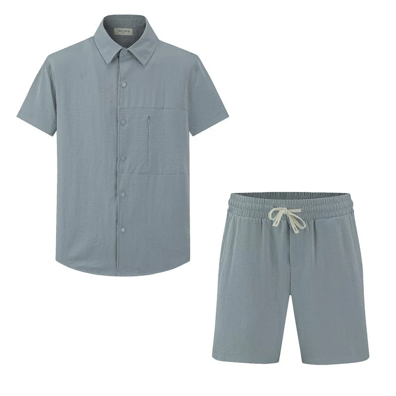 Ensemble uni chemise manches courtes short - Image 23