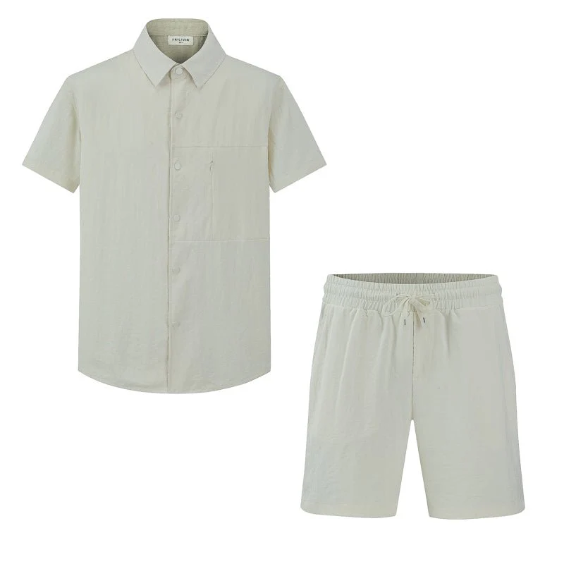 Ensemble uni chemise manches courtes short - Image 8