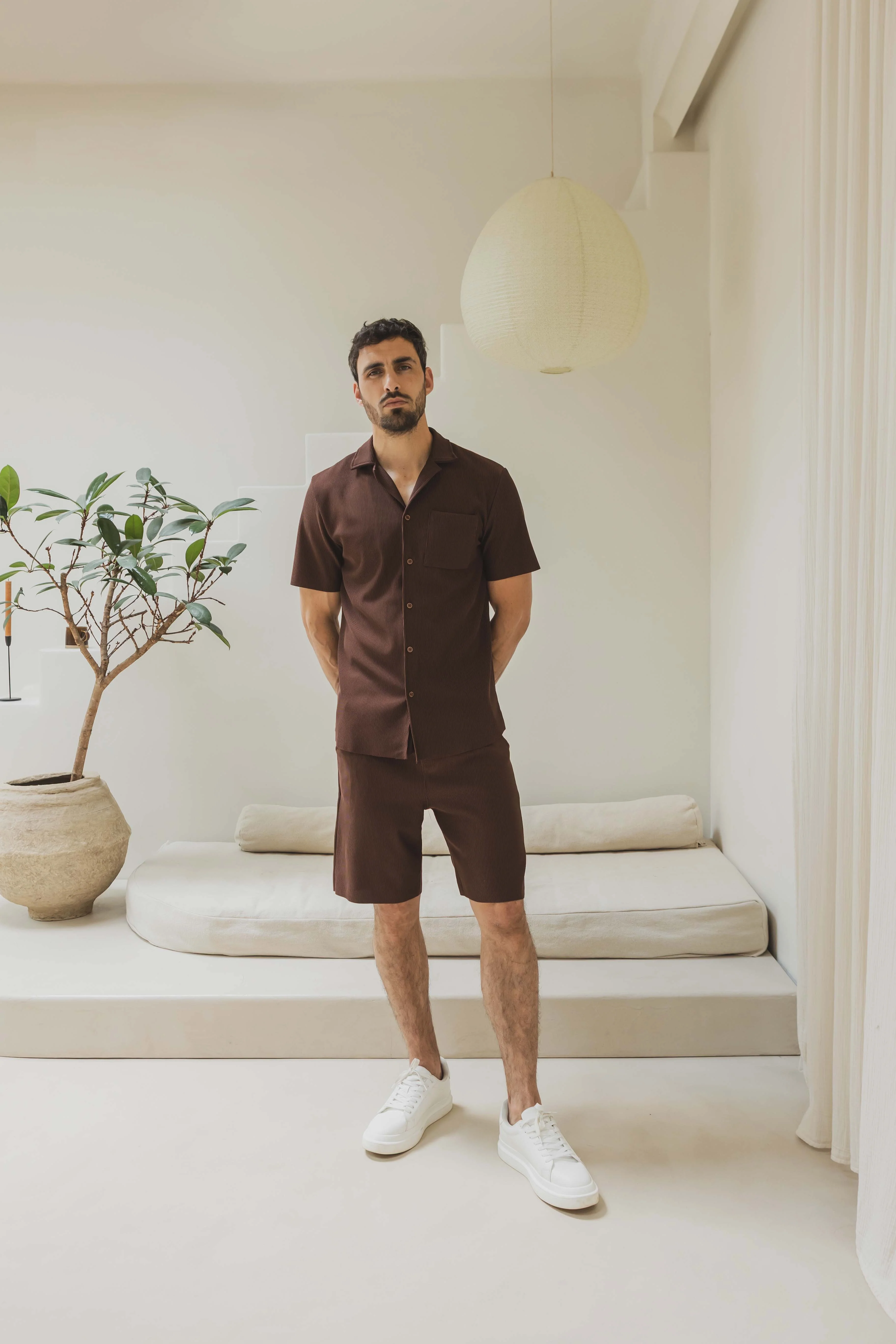 Ensemble chemise et short plissé