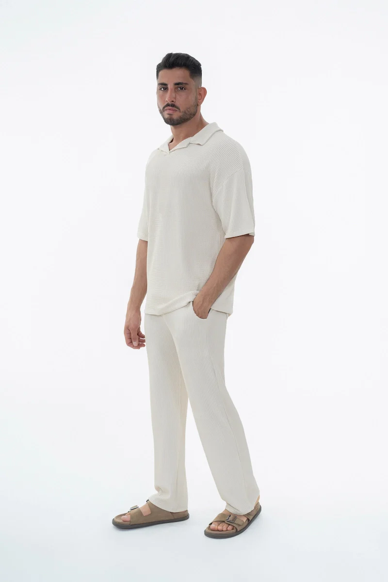 Ensemble uni plissé t-shirt pantalon - Image 10